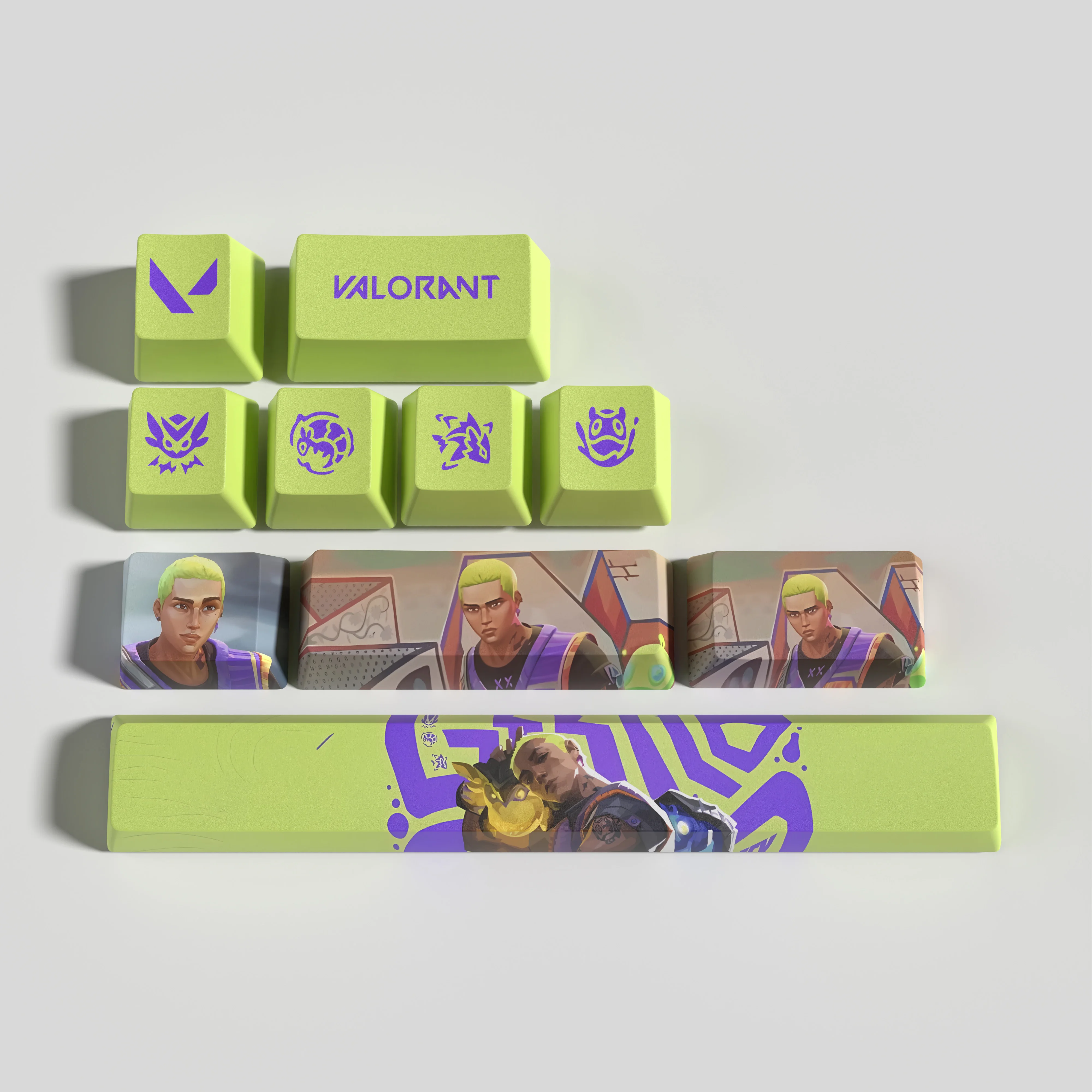 Keycaps Valorant Perfil do Oem Gekko Pbt Dye Sub Keycaps 10 Chaves - Imagem 5
