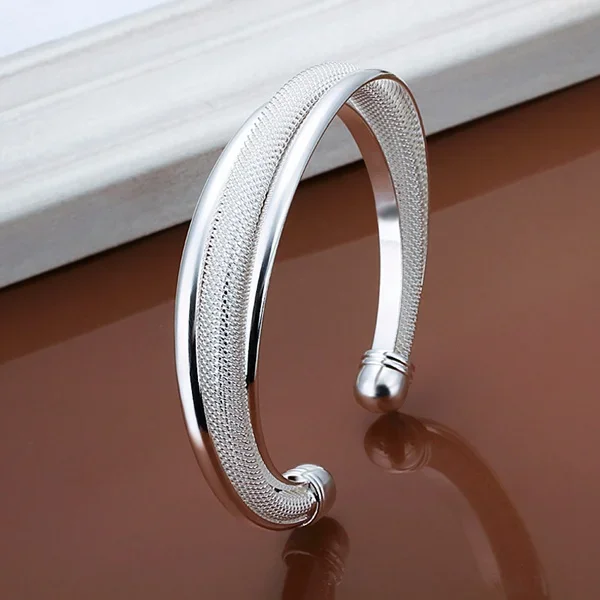 925Silver color exquisite luxury gorgeous fashion hypotenuse bracelet temperament charm Silver jewelry birthday gift B019