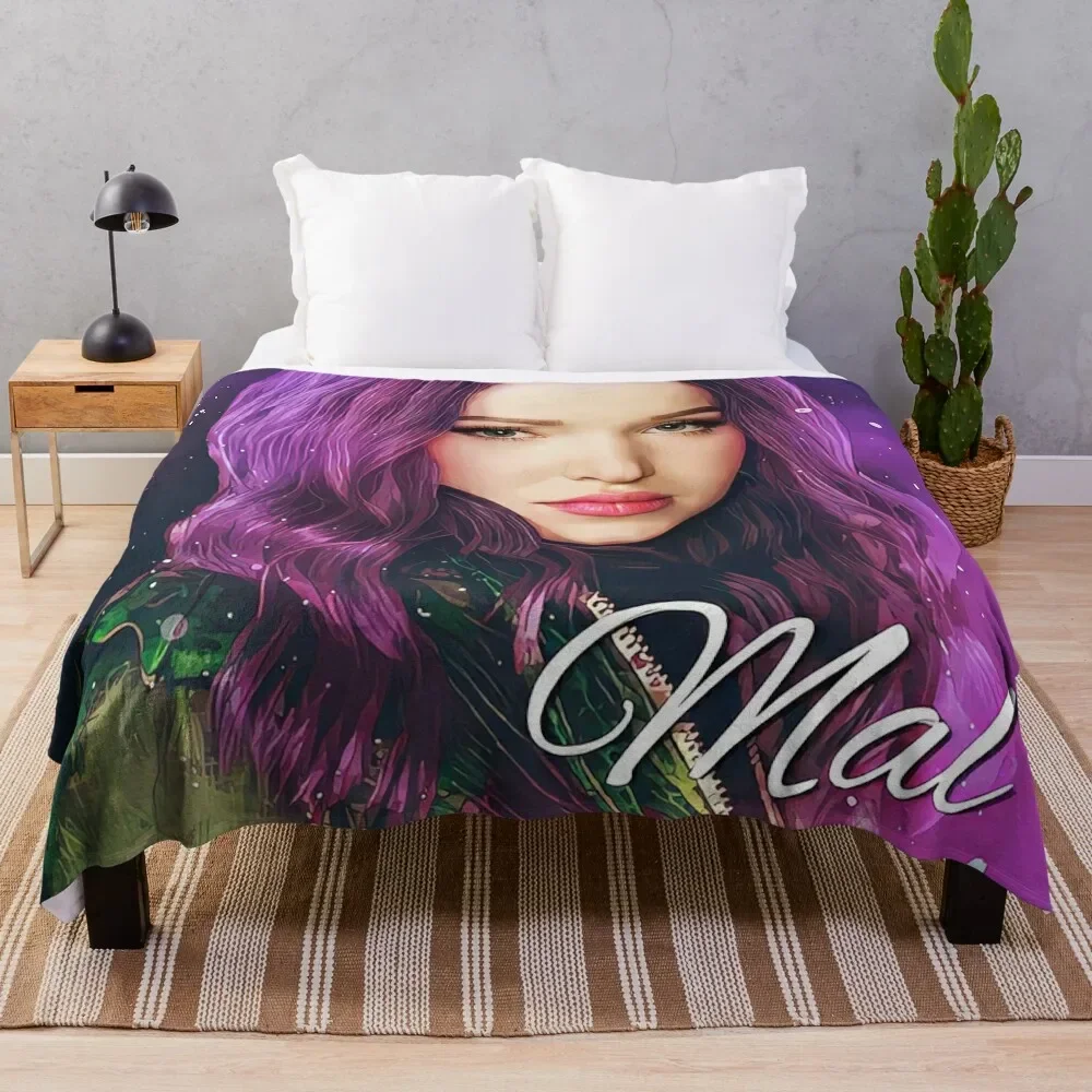

Mal Purple Pink Princess - Descendants 3 Throw Blanket Winter beds Shaggy Large Flannel Fabric Hair Blankets