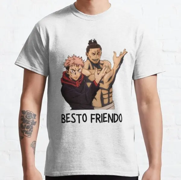 Men's Vintage Anime Graphic T-Shirt - Gojo Satoru Manga Design, 100% Cotton, Funny Short Sleeve Tee Gift