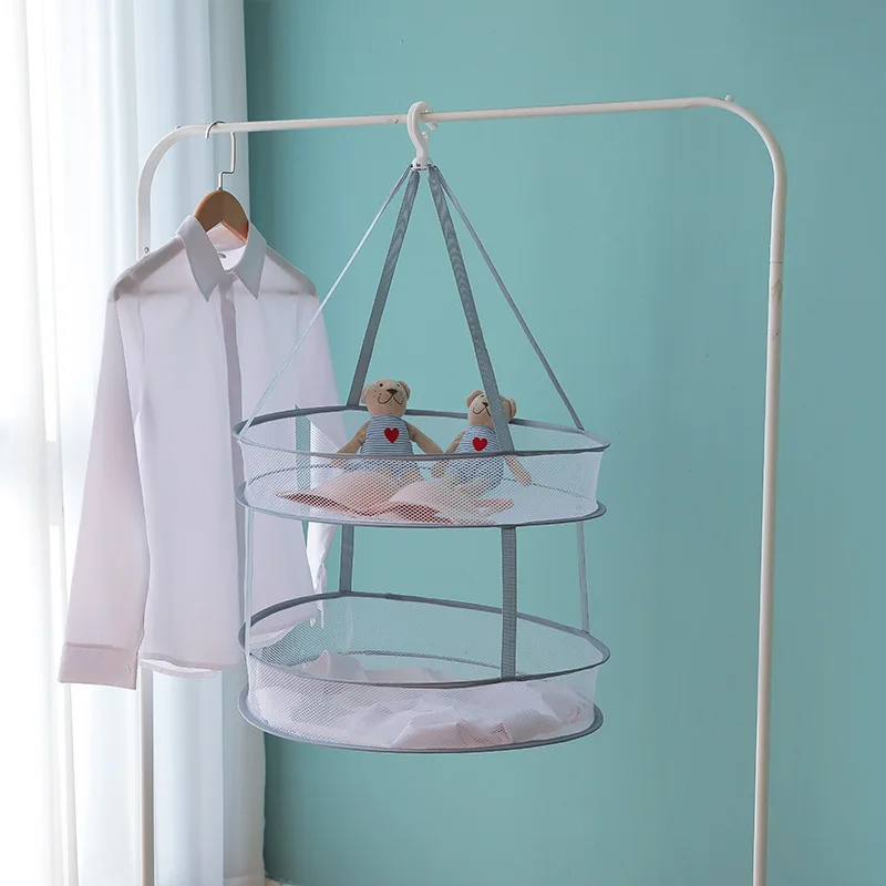 2443 Clothes basket drying net clothes flat net bag household socks drying artifact sweater special drying rack 4