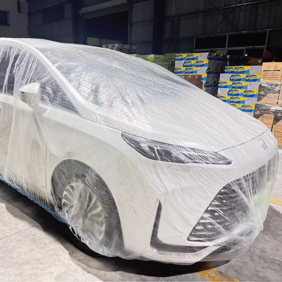 Clear Disposable Car Cover - PEVA Dustproof & Scratch-Free Auto Protector for Indoor Vehicle Protection