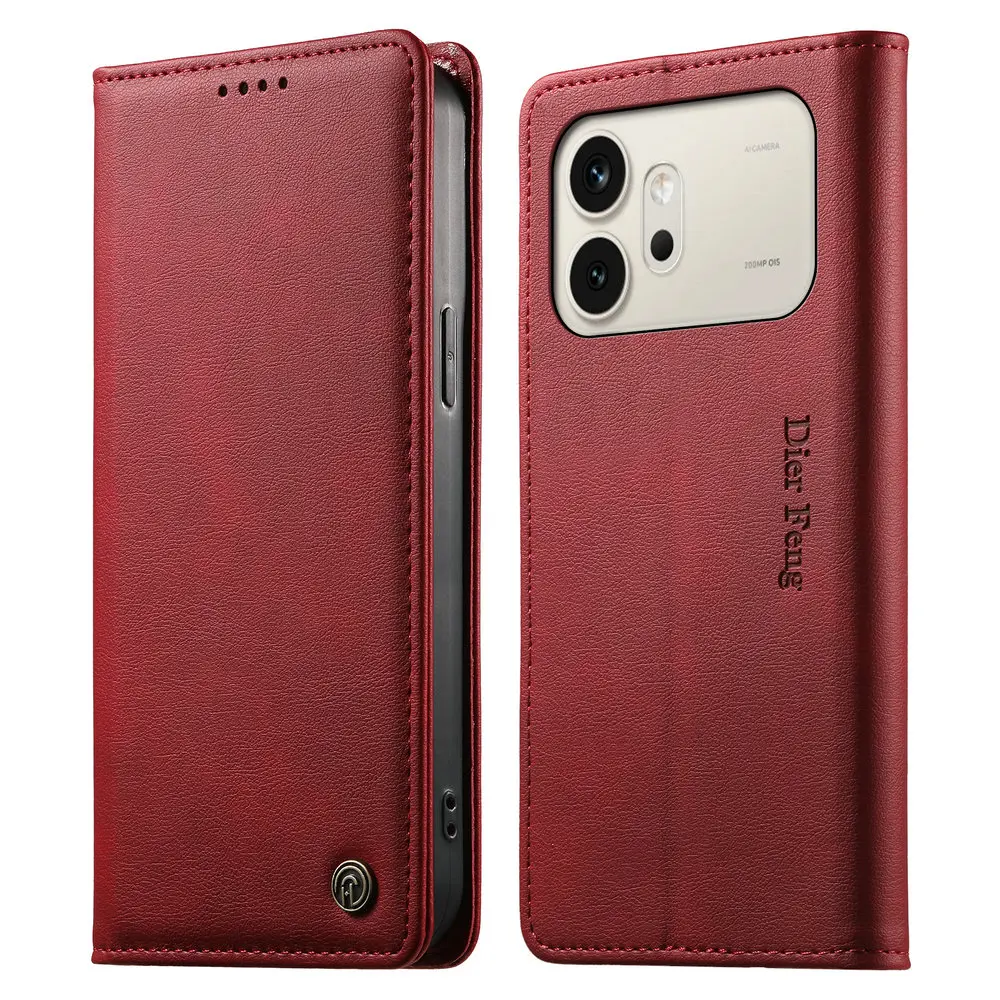 Leather Flip Case Retro Wallet with RFID Protection – Premium Phone Skin
