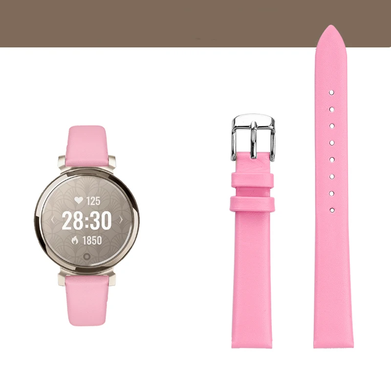 Fashionable Energetic Style Leather Cowhide Watchband for Women’s Smartwatch, 14mm