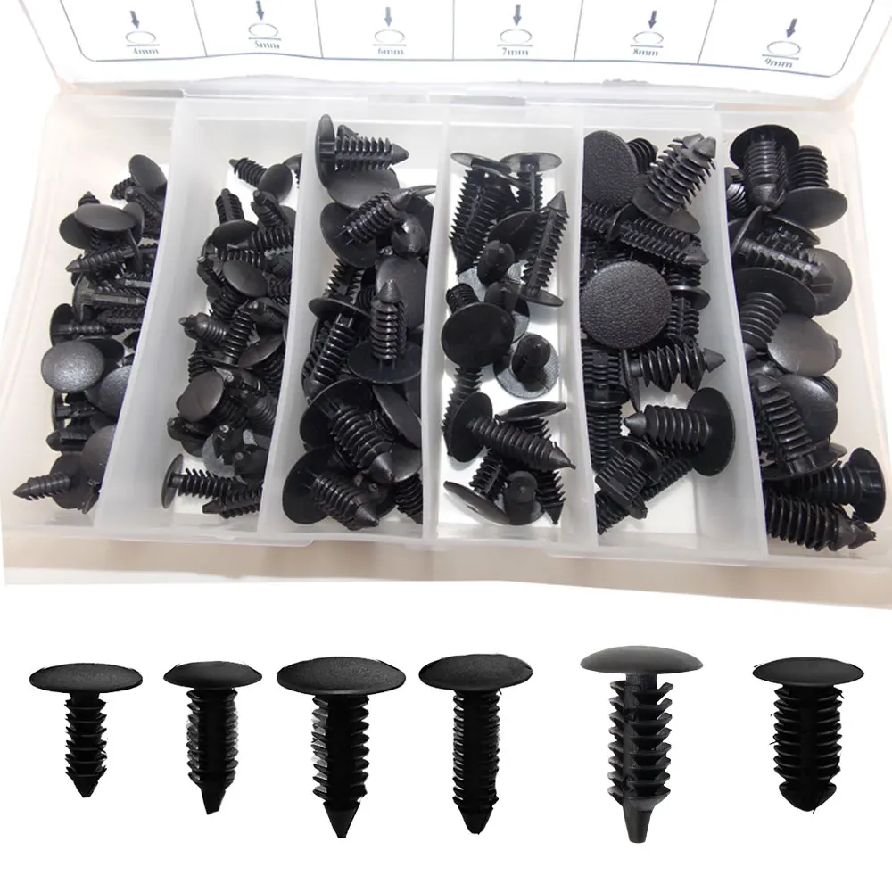 

140pcs Boxed Mixed Plastic Clips Car Bumper Door Roof Lining Board Ceiling Rivet Fixing Clip Accessories 4mm 5mm 6mm 7mm 8mm 9mm