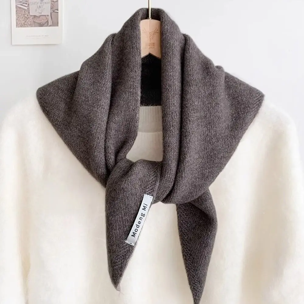 New Fashion Soft Wool Knitted Knitted Scarf Multi-functional Warm Women Headscarf Winter Triangular Scarf Women Shawl 4
