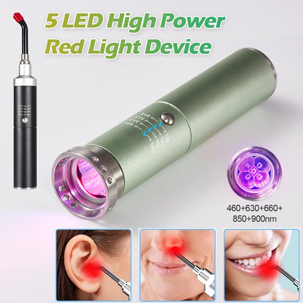 Infrared Therapy Lamp Red Light Therapy Device for Cold Sore Canker Sore Lips Nose Ear Joint Pain with Removable Tip