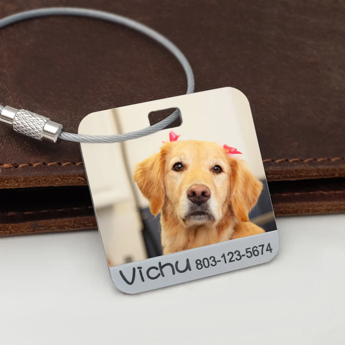 Custom Photo Luggage Tag,Custom Luggage Baggage Tags,Personalized Travel Gift,Bag Tag Backpack Tag Name Tag Girls Trip Gift dachshund dog in floral gold wreath luggage tag privacy badger sausage wiener puppy baggage tags travel bag labels suitcase