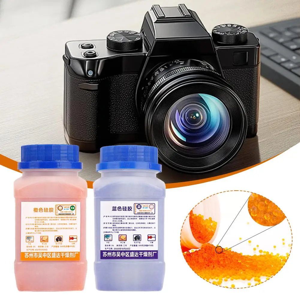 Reusable Silica Gel Desiccant Moisture Absorber Blue Orange