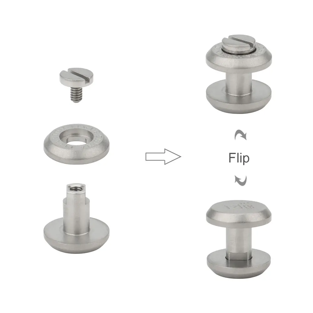 2pcs Titanium Keychain Accessories Titanium Alloy Waist Belt Fixed Screw Pin Buckle Outdoor Tool EDC