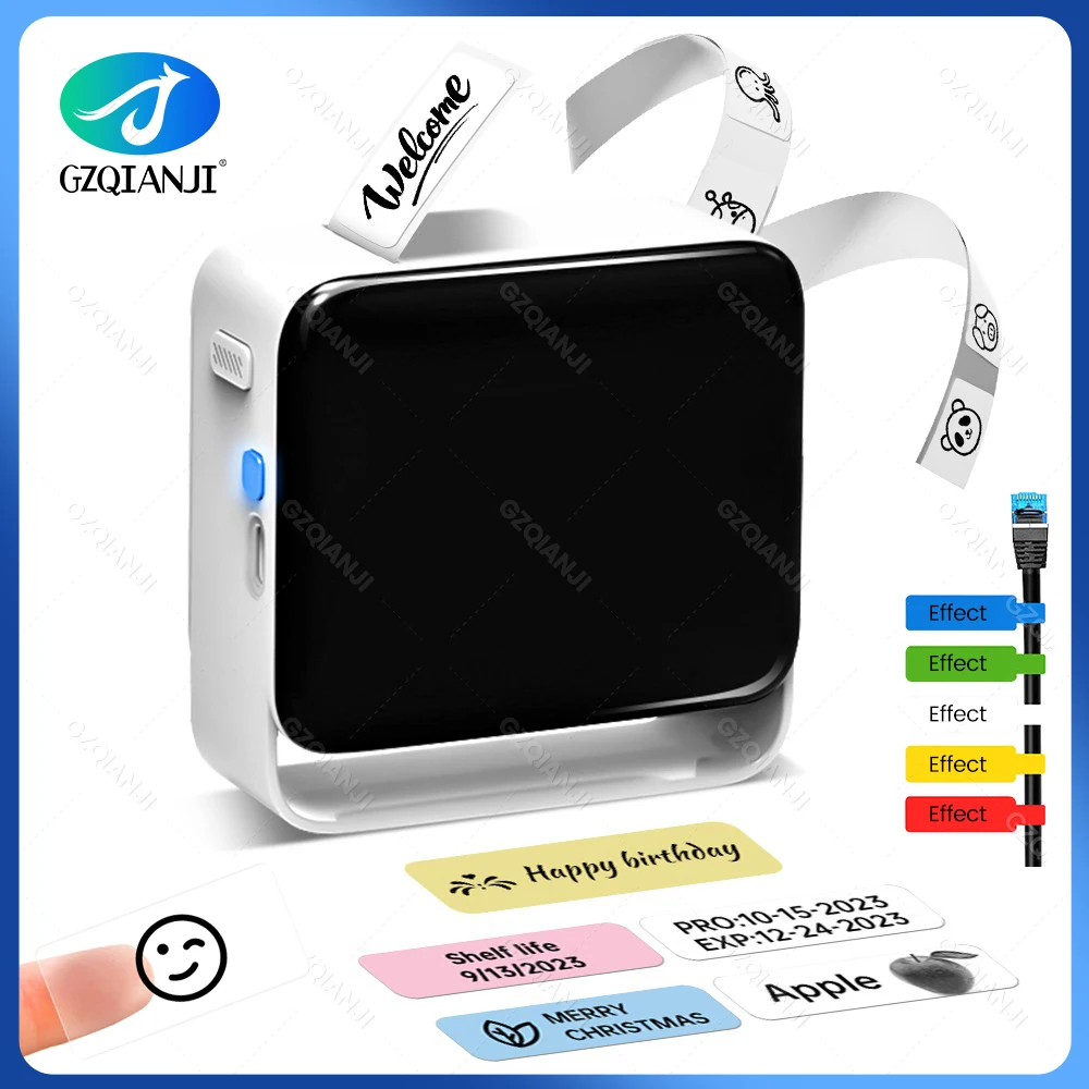 12-15mm Thermal Label Printer Similar as D11 D110 D101 Marklife P15 Mini Label Maker Pocket Label Machine with Adhesive Labels