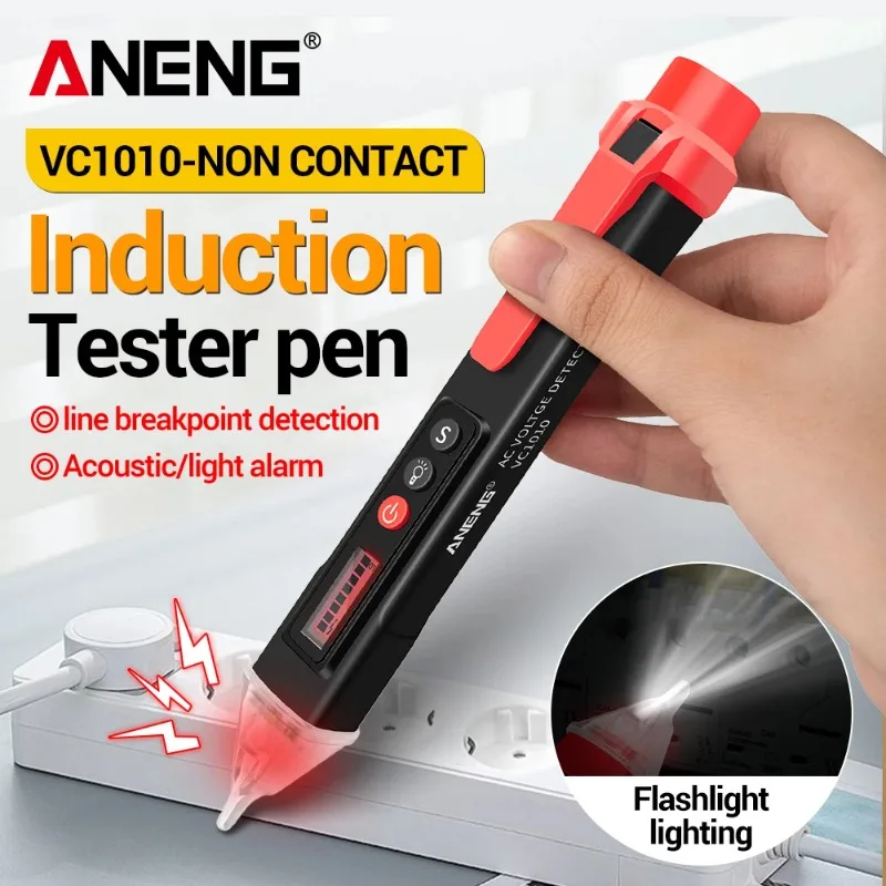 ANENG VC1010 비접촉식 전압 테스터 펜 디지털 전압계 12-1000V NCV 유도 테스트 도구
