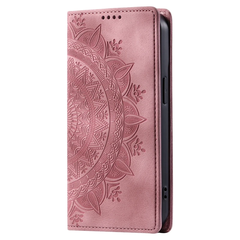 Magnetic Mandala Leather Flip Case - Elegant Cover