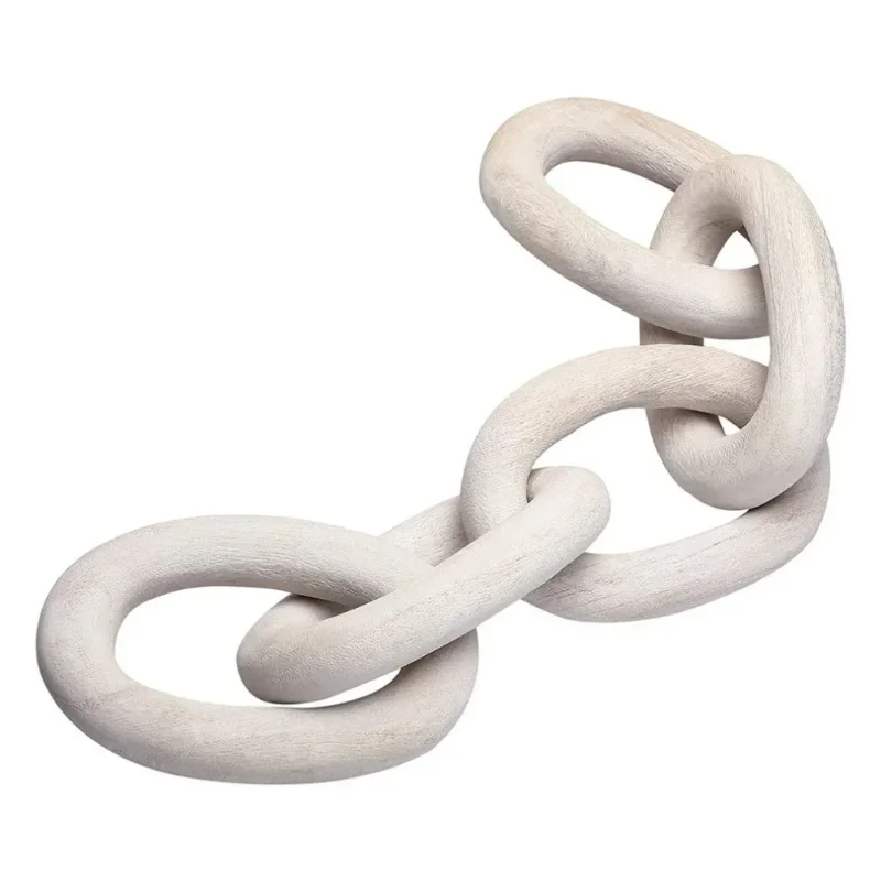 Wooden Chain Link Bohemian Art Hand Carved Modern Ornament Crafts for Farmhouse Bedroom Coffee Rustic Decoration 5