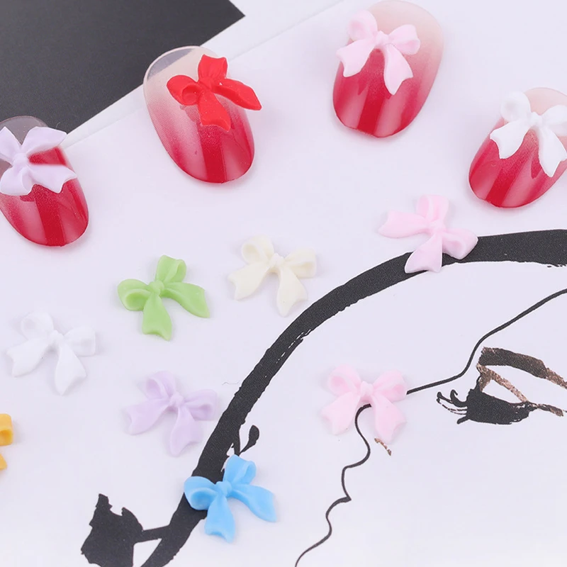 12 Grids/Box Kawaii Mixed Harz Bögen Nail art Charms Dekoration Bowknot Flachen Boden Strass Nägel Teile DIY Maniküre Werkzeuge – Detail 7