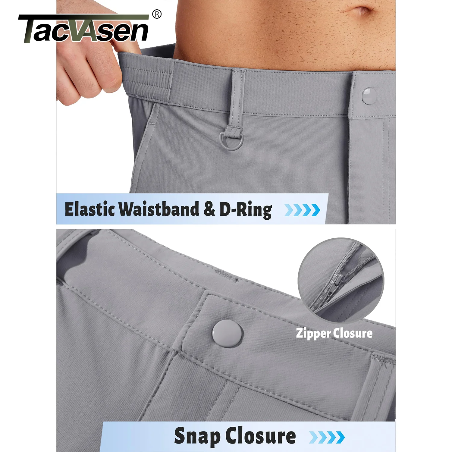 TACVASEN-남성용 수분 캐주얼 카고 작업 반바지, 조깅 스포츠용 하의 나일론 립스톱 숏 팬츠, 여름