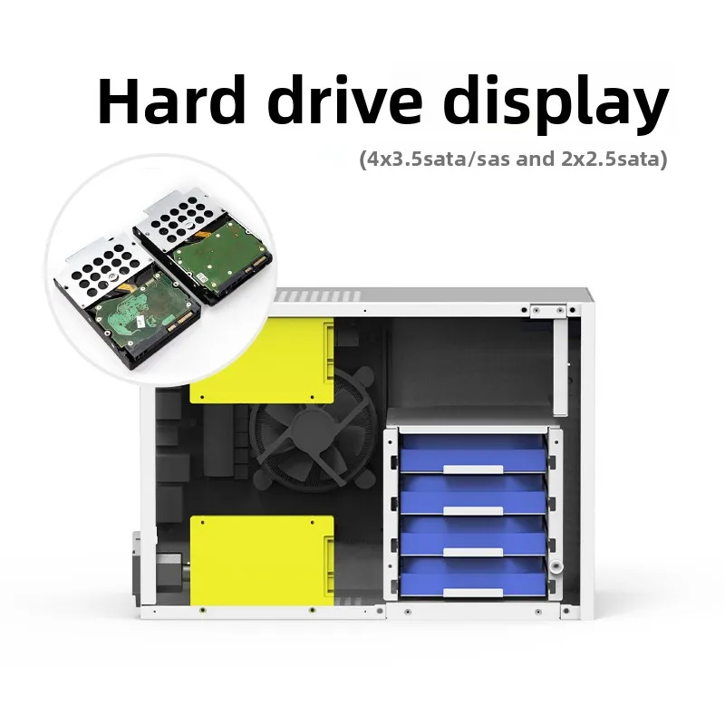 B4 4디스크 NAS 섀시 SFX 전원 공급 장치 ITX 풀 하이트 PCIe 블랙 Synology AIO Non Bear Seat Little Treasure