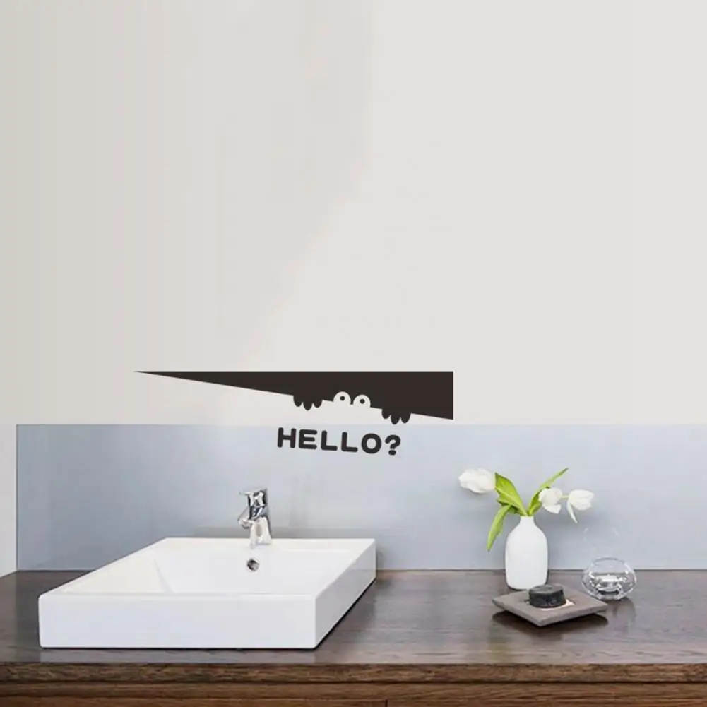 

Fun Bathroom Decor Supplies Funny Cartoon Peeping Toilet Stickers Quirky Waterproof Decals for Anti-slip Bathroom Wall