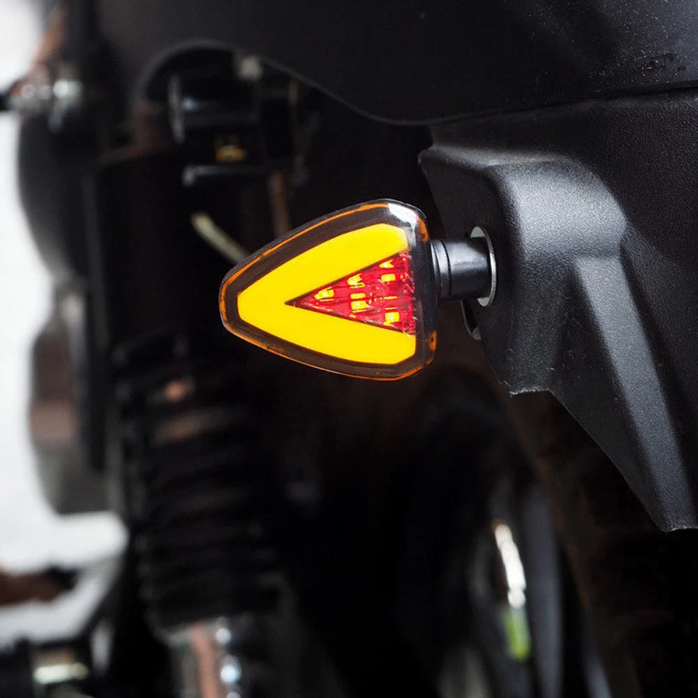 

Motorcycle LED Stereo Triangle Turn Signal Electric Motorcycle Modification Signal Light with Brake Light Dropshipping
