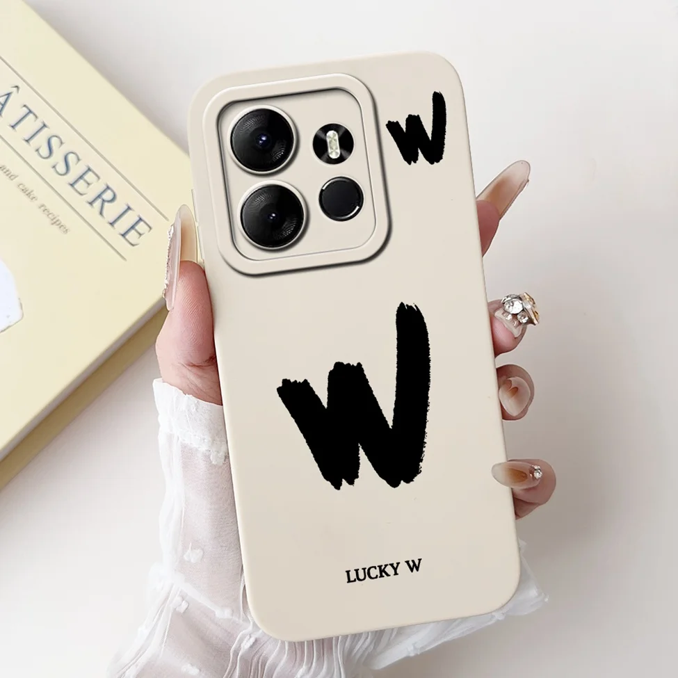 Chic Alphabet Pattern Silicone Phone Case - Simple Fashion Design