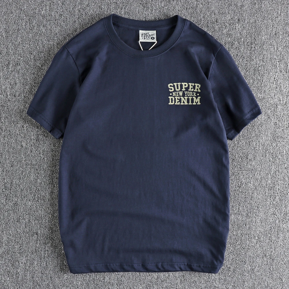 

Summer new double-sided retro lettering printed short-sleeved t-shirt comfortable round neck n half-sleeved T