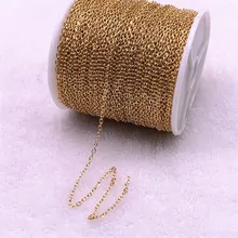 5 jardów złoty posrebrzany platerowany naszyjnik łańcuszek na komponenty do wyrobu biżuterii naszyjnik DIY łańcuszki materiały ręcznie tanie tanio HWGTBBRR CN (pochodzenie) Łańcuchy Metal Ze stopu cynku