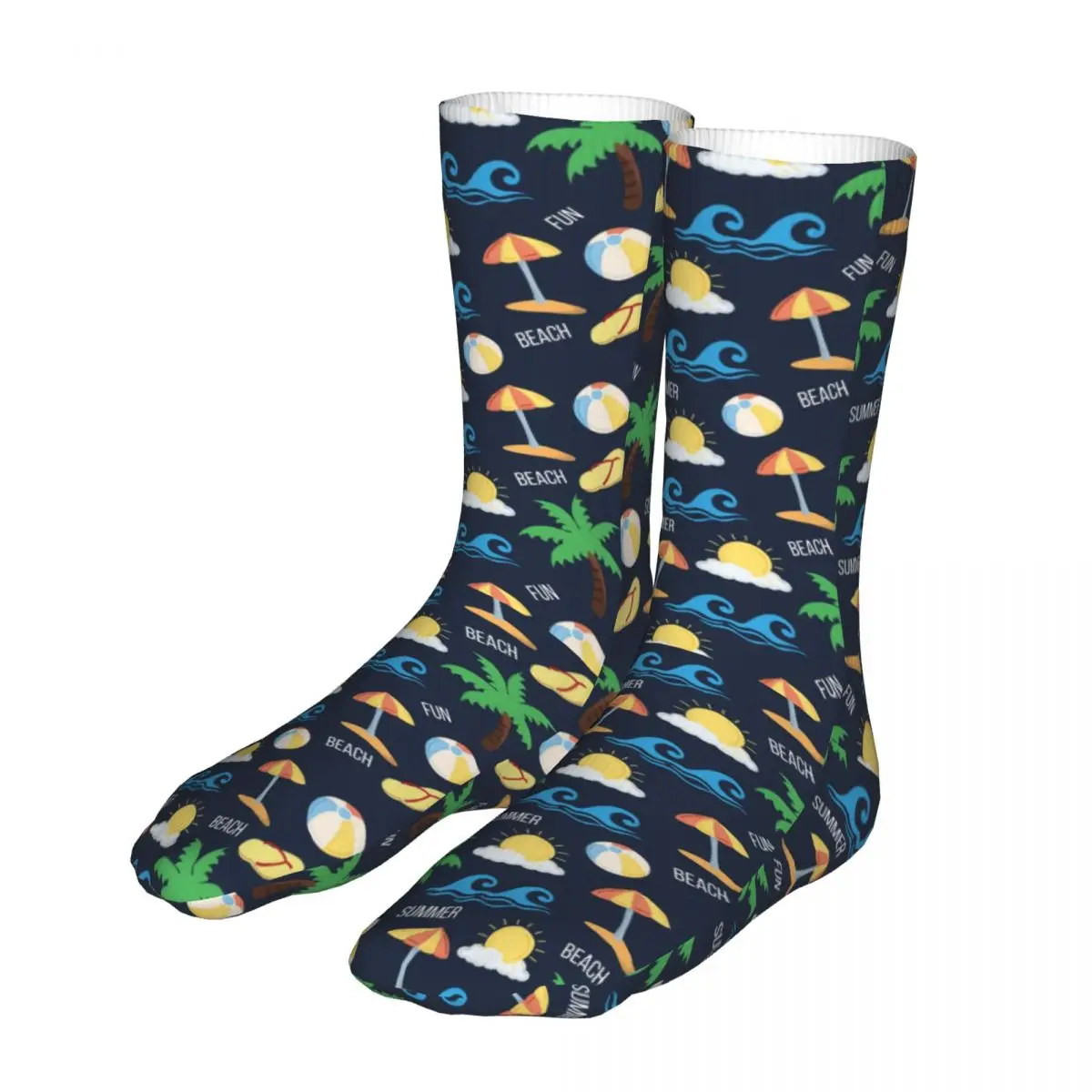 

Cartoon Summer Beach Palm Holiday Women Socks 2022 Men Sports Sock