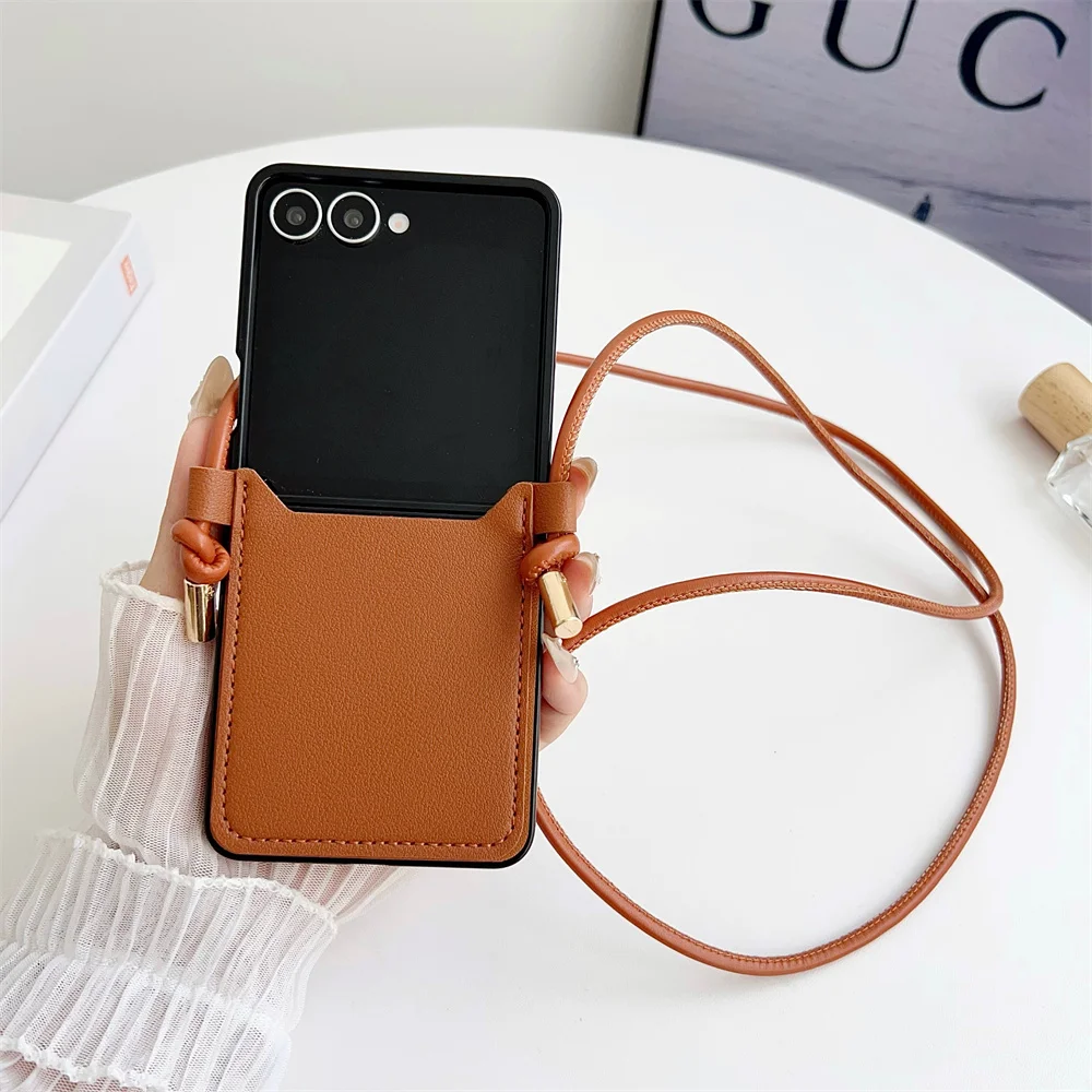 Leather Shoulder Strap Crossbody Bag with Card Holder and Phone Case