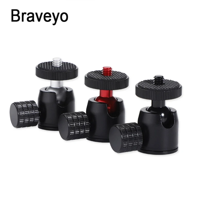 

Mini Ballhead Tripod Head Portable 1/4 inch Screw Hole Mobile Live Streaming Bracket 360 Degree Rotation Ball Head