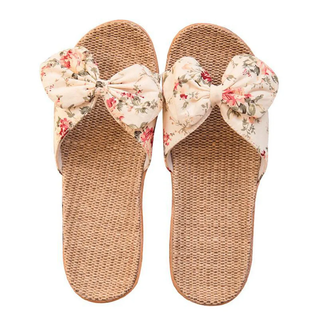 New Summer Ladies Slippers Outdoor Beach Sandals Bohemian Ethnic Style Handmade Espadrilles Platform Slippers Flip Flops Women