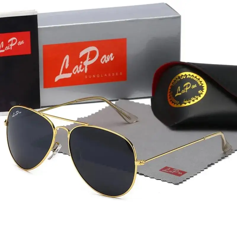 

3-0-2-5 Summer Top Aviation Luxury Sunglasses Men's Lens Brand sunglasses Women's Gift Pilot Glasses Tube Sunglasses With Box