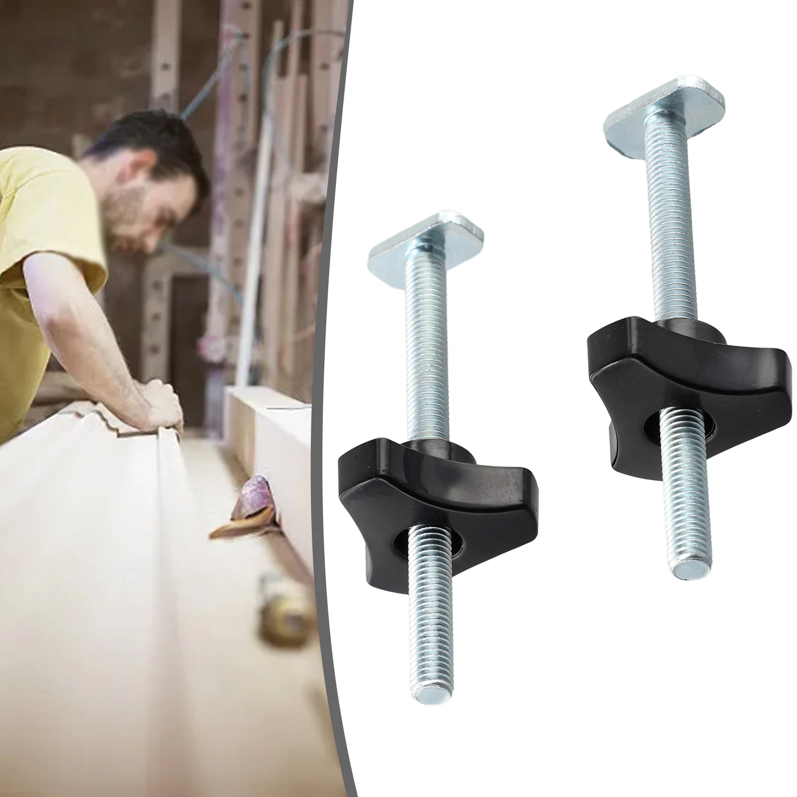 

2 Sets M8 T-Track Bolts Knobs T Slot Bolts And Knobs Clamps Suitable For Creating T-track Woodworking Jigs And Fixtures