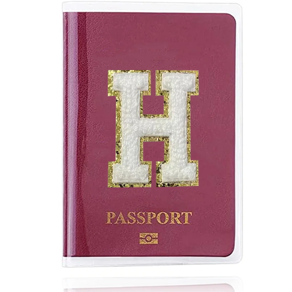 New Simple Fashion Passport Cover Name Pattern Slim Travel Passport Holder Wallet Gift PVC Waterproof Card Case Cover Unisex 2