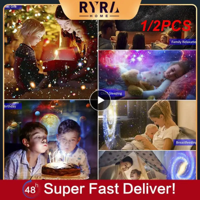 

1/2PCS 13 In 1 Planetarium Galaxy Starry Sky Projector Night Light Star Aurora Projection Lamp For Kids Bedroom Home Party