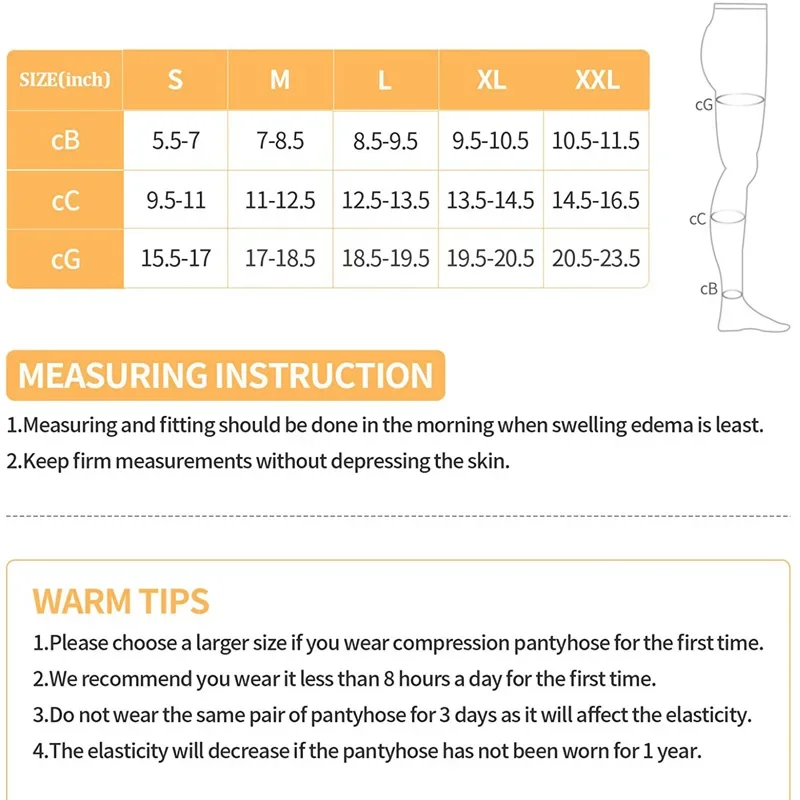 Medical Compression Panty Hose Compression Stockings Varicose Veins 20-30mmHg Elastic Nursing Socks Socks