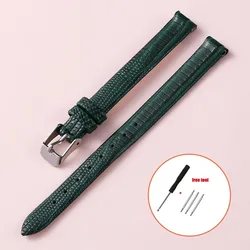 Premium Slim Leather Watch Band - Soft, Sporty, and Universal Fit for 12mm (Green)