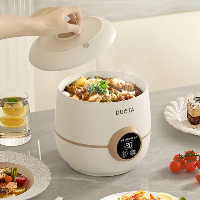 Petit cuiseur à riz 3 en 1 300W 2L, cuiseur électrique multifonctionnel pour dortoir, marmite à ragoût domestique Portable 220V 1