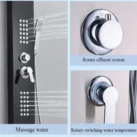 Shower Panel SS304 Tower System Stainless Steel 5 in 1 Multi-Function Shower Panel For Home Hotel Resort Split Type 2