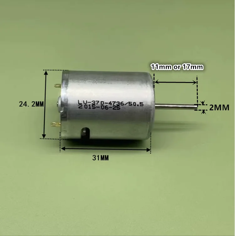 7.4V 27500rpm 高速大出力 370 DC モーター 3.7V 6V 7.4V