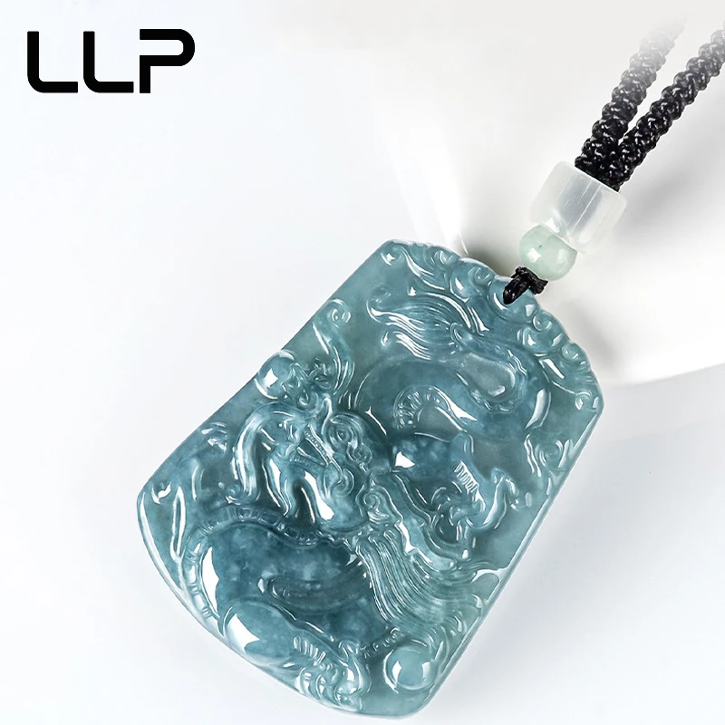 Natural Blue Water Jade Dragon Pendant Fashion High Jewelry Men And Women Luxury Holiday Gifts