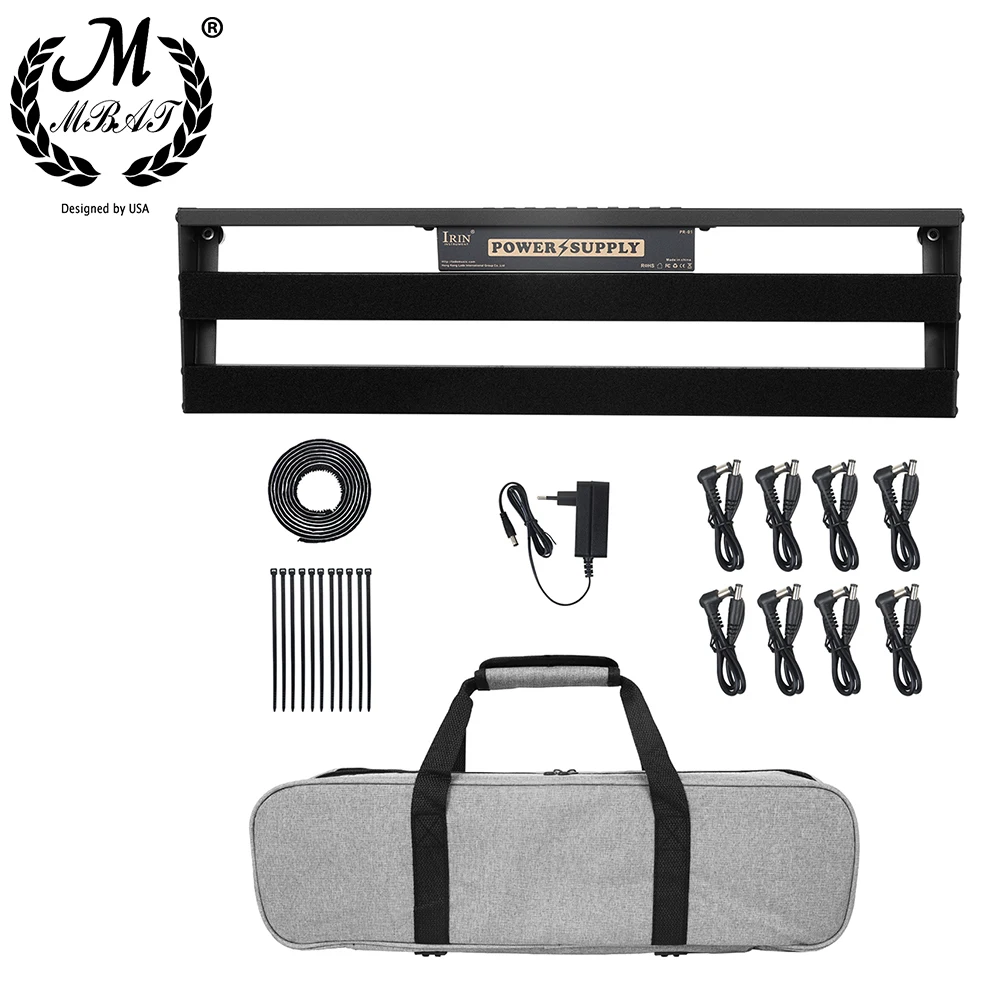 M MABT Guitar Effects Pedal Board Collection Board with Power Supply+Connection Cable+Package Aluminum Alloy Pedalboard Set