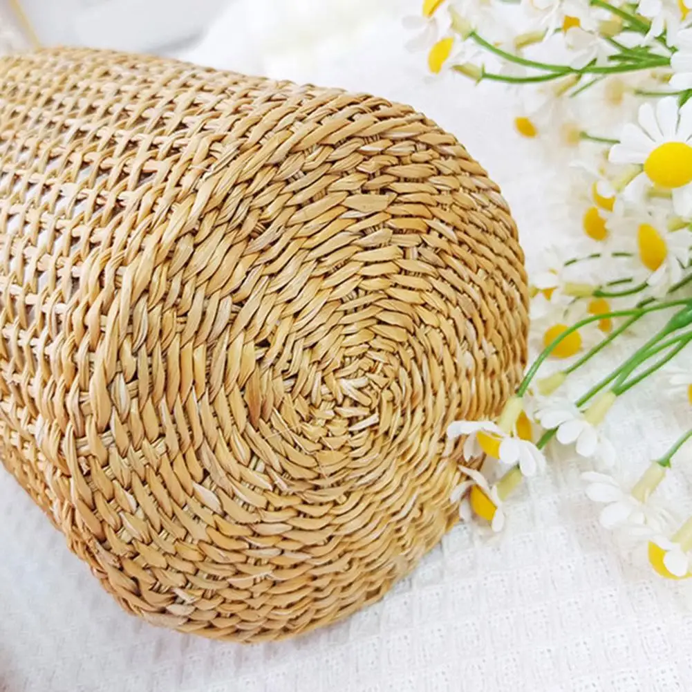 Handmade Straw Woven Flower Vase Anti-broken Japanese Style Glass Vase Plant Pot Table Decoration Scene Layout Prop 5