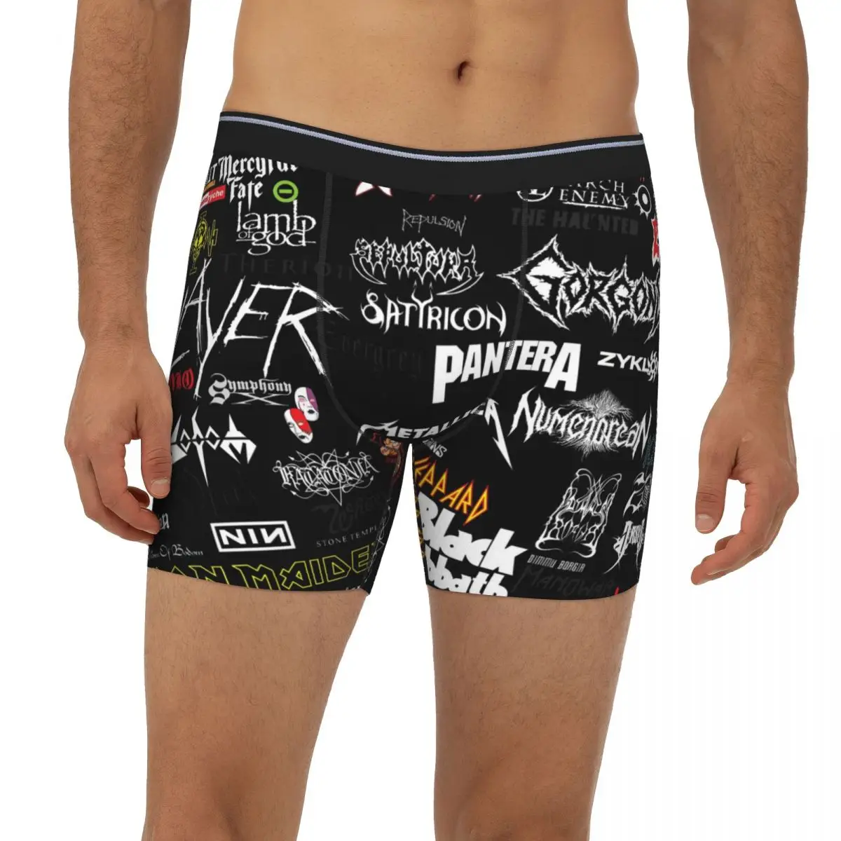 

Heavy Metal Underpants Breathbale Panties Male Underwear Print Shorts Boxer Briefs extended underwear