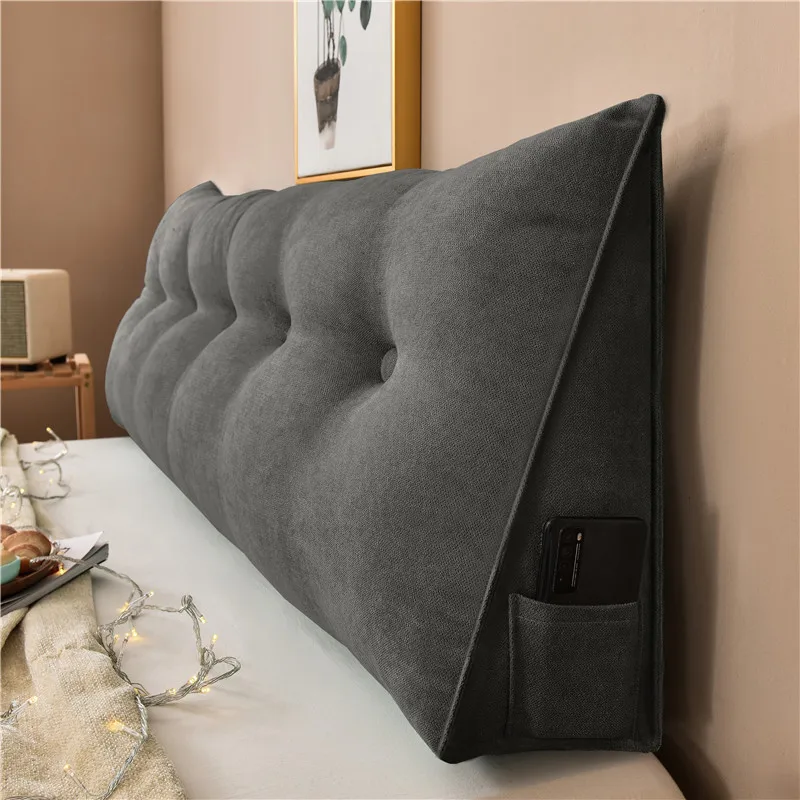 Super Soft Home Bedroom Triangle Bedside Filling Cushion Removable Washable Sofa Bed Back Support Tatami Pillow Lumbar Backrest 5
