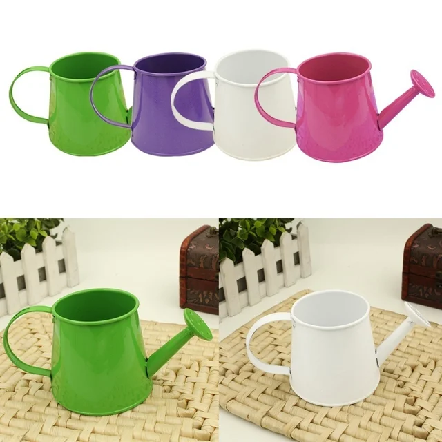 Watering Can Mini Kettle Kids Pot Garden Metal Water Model Flower Iron Tin Miniature Gardening Toy Indoor Bucket Children 3