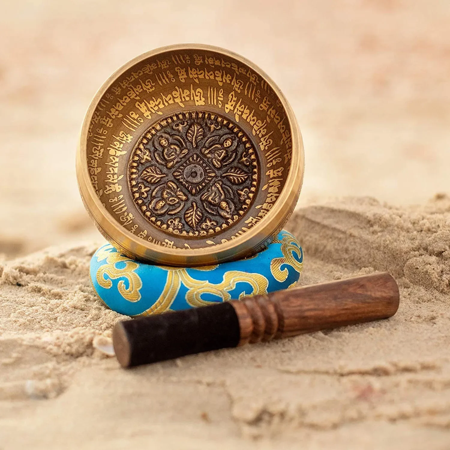 12cm Nepal Chakra Yoga Singing Bowl Tibetan Meditaion Bowls with Leather Stick 5