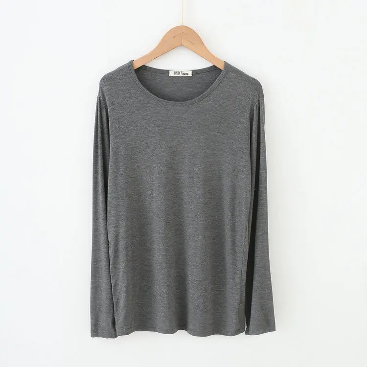 Modal Men's Long Sleeved Pajamas Spring and Fall Base Solid Color Homewear Student Soft Comfortable Sleepwear Autumn Clothes