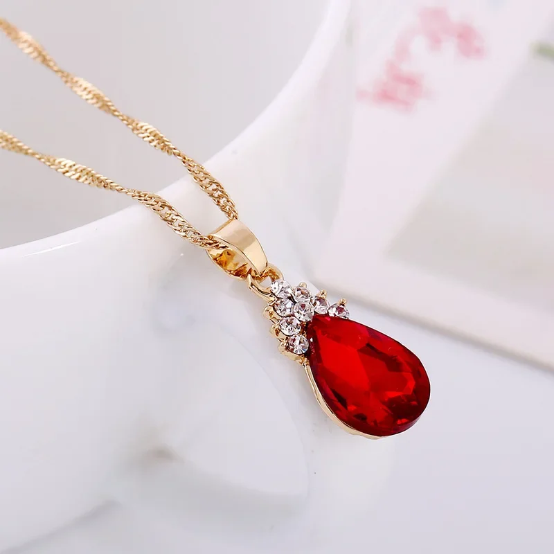 3pcs/set Gold color Jewelry Sets Wedding Beads Crystal Bridal Jewellery bridal necklace earrings wedding party gift set - 5