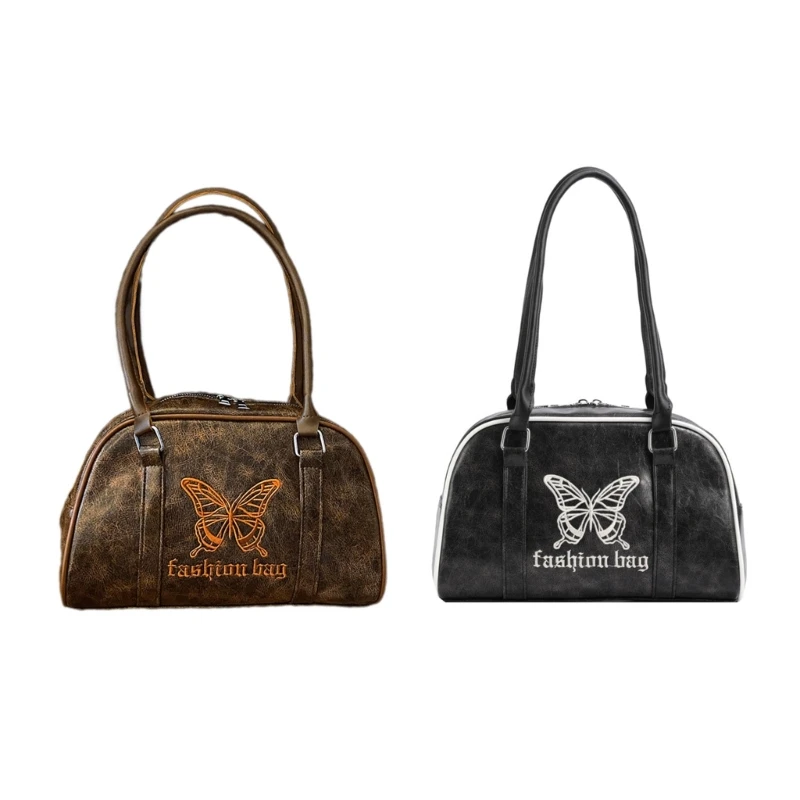 

Women Shoulder Bag Handbag PU Leather Underarm Bag Shoulder Handbag Double Zippers Closure for Women Dating Work School