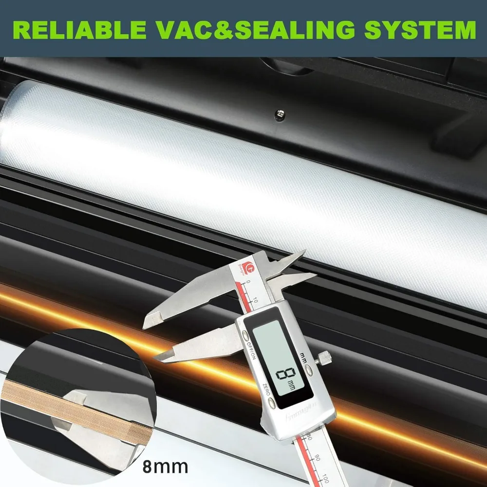 Precision Vacuum Machine,Pro Food Sealer with Built-in Cutter and Bag Storage(Up To 20 Feet Length), Both Auto&Manual Options